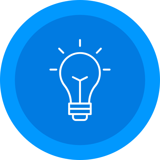FinCEN real estate report A simple white outline of a lightbulb with rays, symbolizing an idea, is centered on a blue circular background with a lighter blue outer ring.