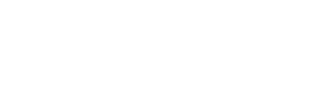 FinCEN real estate report White logo for Fidelity National Financial featuring a stylized outline of buildings next to the company name in bold, uppercase letters on a light gray background.